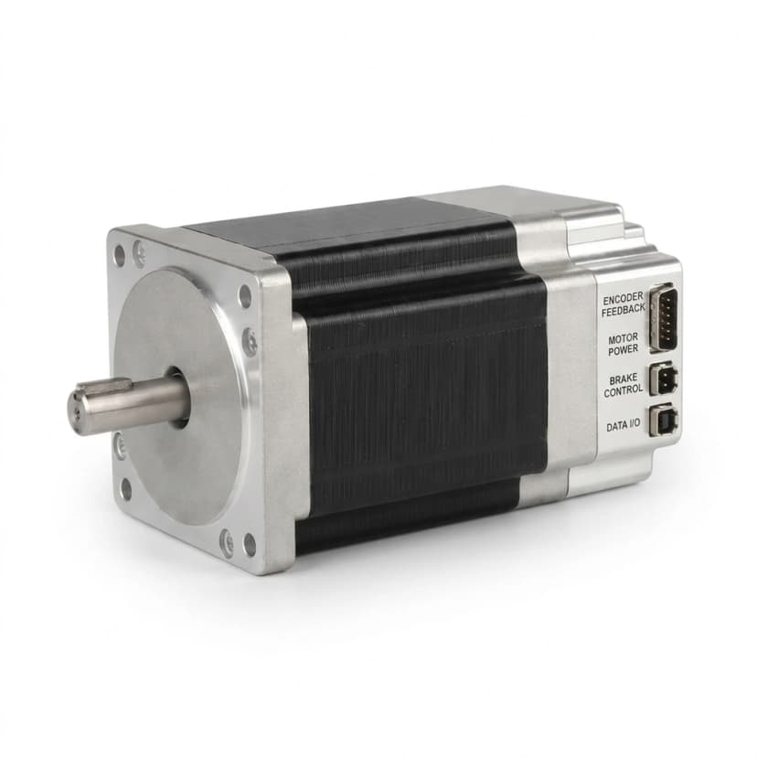 NEMA 23 closed-loop stepper motor with encoder and 24V fail-safe brake