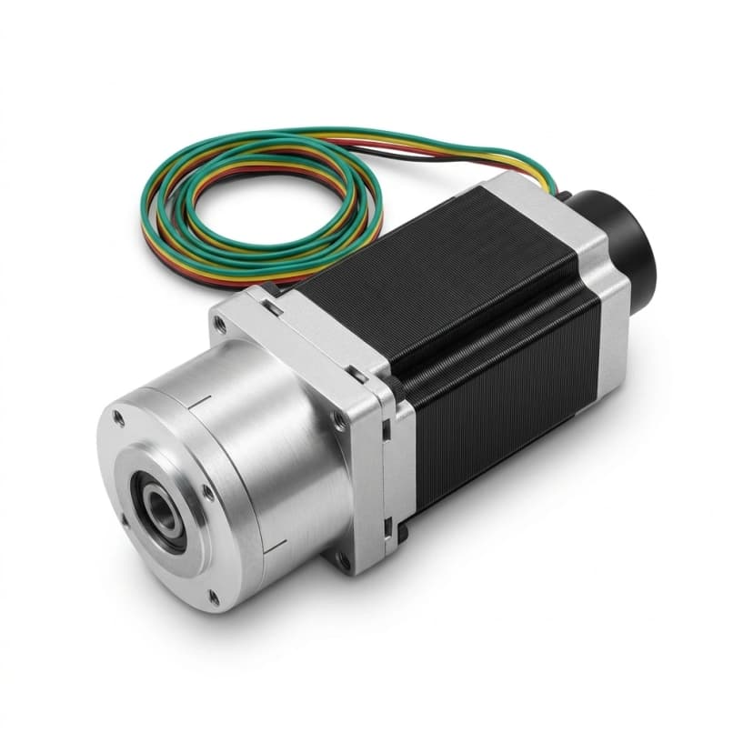 Low-backlash planetary geared stepper motor for robotic joints
