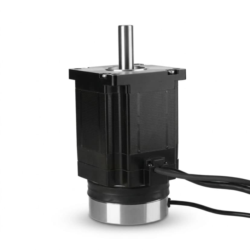 NEMA 34 stepper motor with fail-safe power-off holding brake